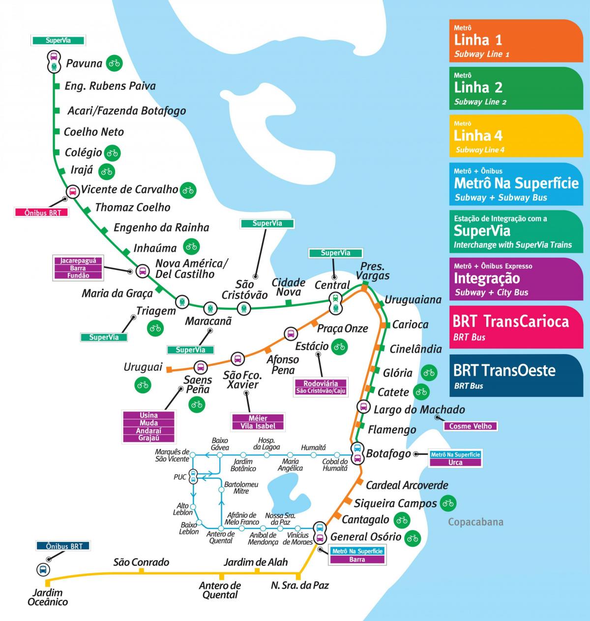 Карта Рыа-дэ-Жанейра метро