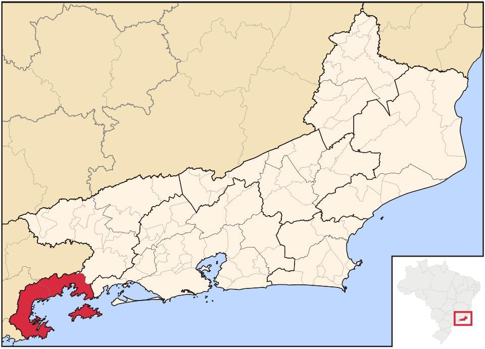 Карта ў горадзе баиа-ды-Ілля-Грандзі