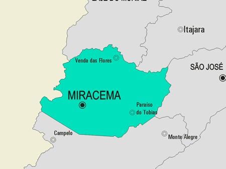 Карта муніцыпалітэта Мирасема