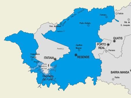 Карта муніцыпалітэта Резенди