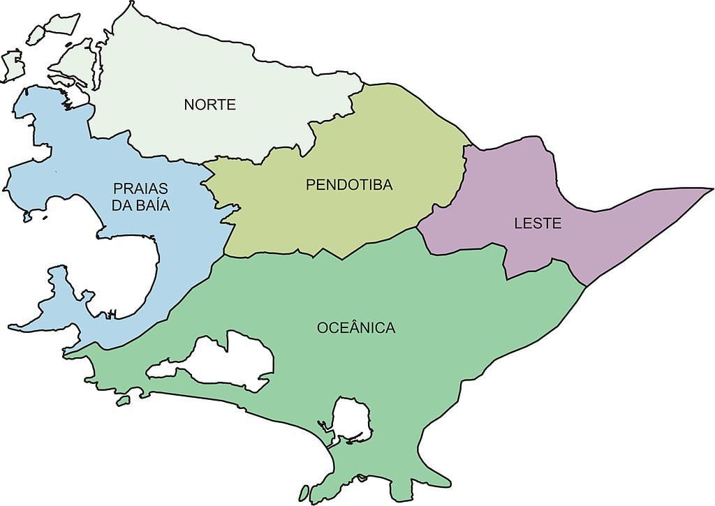 Карта рэгіёнаў Нитерой