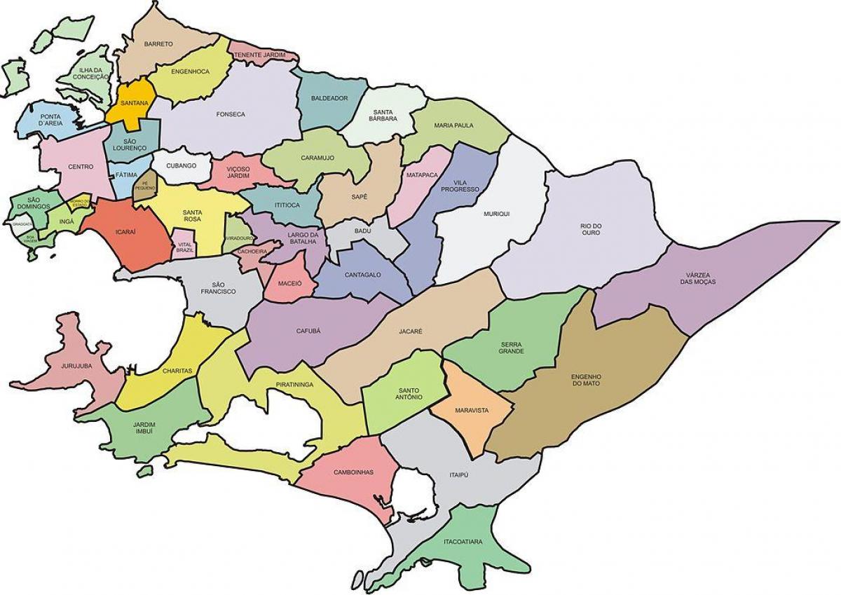 Карта quartiers добраўпарадкавана Нитерой