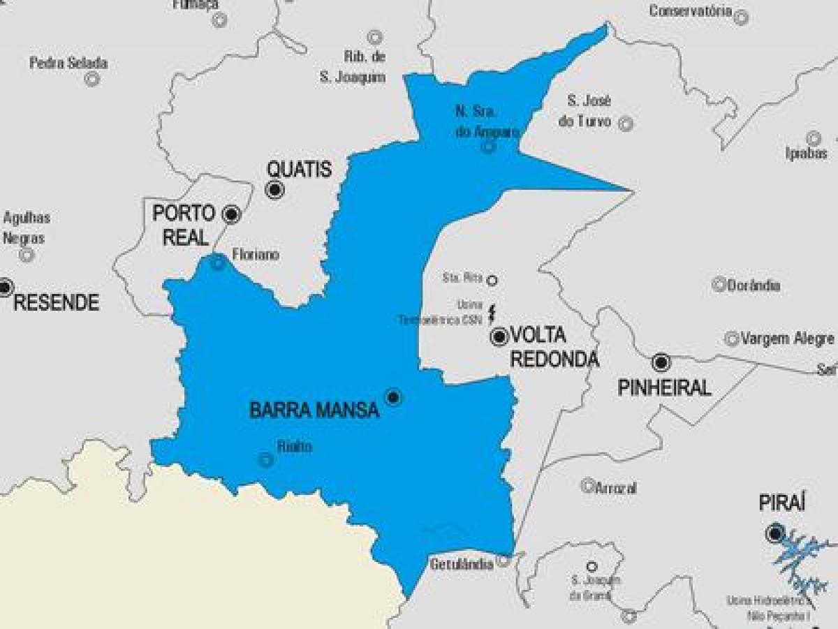 Карта муніцыпалітэце Барра-Мансі