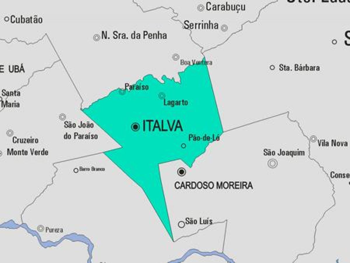 Карта муніцыпалітэта Italva