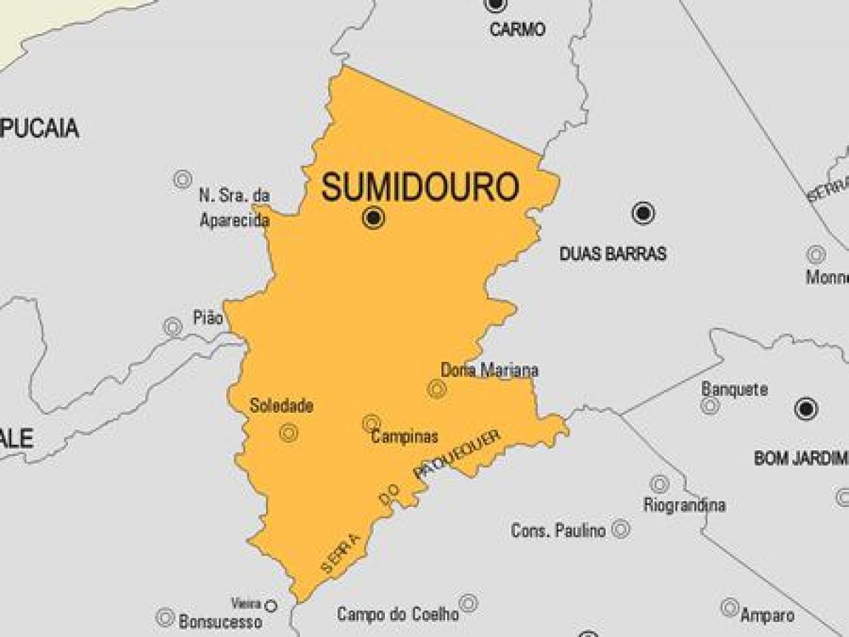 Карта муніцыпалітэта Sumidouro