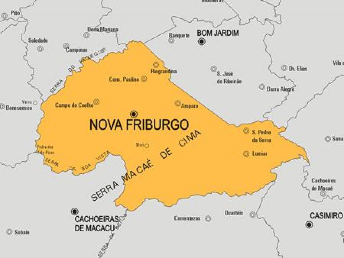 Карта муніцыпіі Nova Friburgo