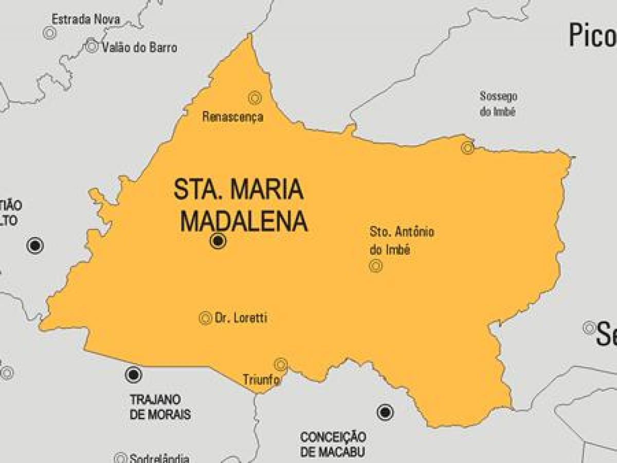 Карта муніцыпалітэта Санта-Марыя-Мадалена