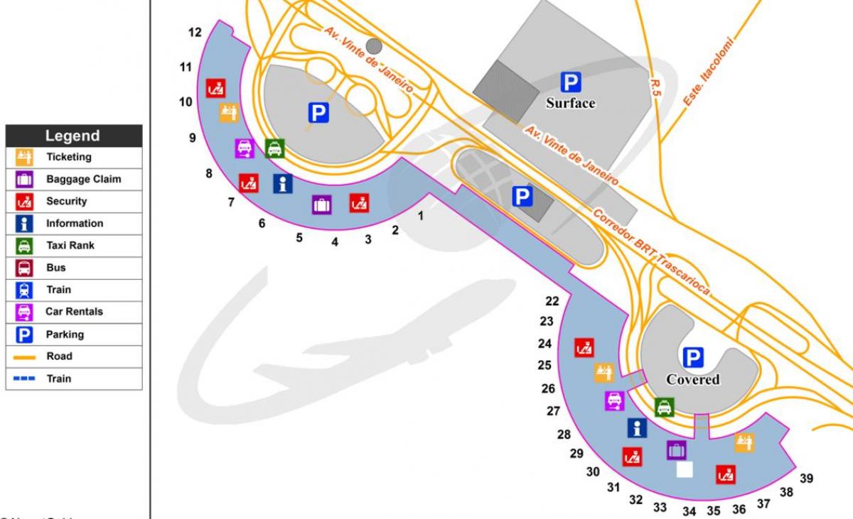 Карта Міжнародны аэрапорт Рыа-дэ-Жанейра