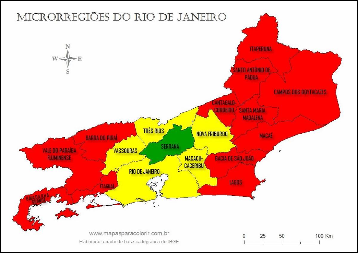 Карта мікра-раёнаў Рыа-дэ-Жанейра