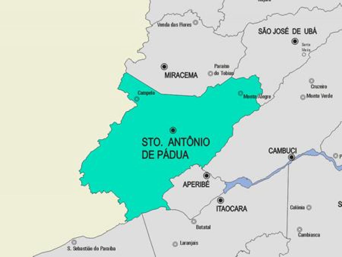 Карта Санту-Антоніу-дэ-муніцыпалітэт Pádua