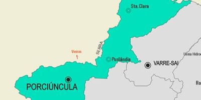 Карта муніцыпалітэта Porciúncula