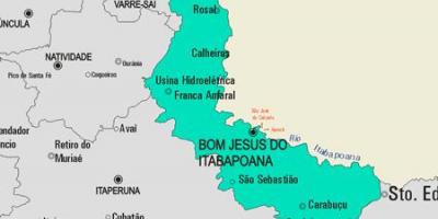 Карта Бон-жезус-ДУ муніцыпалітэт Itabapoana