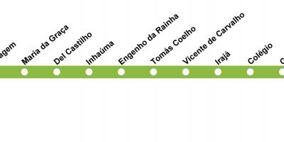 Карта метро Рыа-дэ-Жанейра - лінія 2 (зялёная)