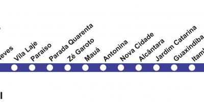 Карта метро Рыа-дэ-Жанейра - лінія 3 (сіняя)