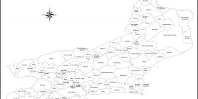 Карта Рыа-дэ-Жанейра чорны і белы